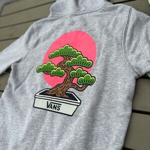 Vans Kids Gray Hoodie Sweatshirt with Bonsai Graphic